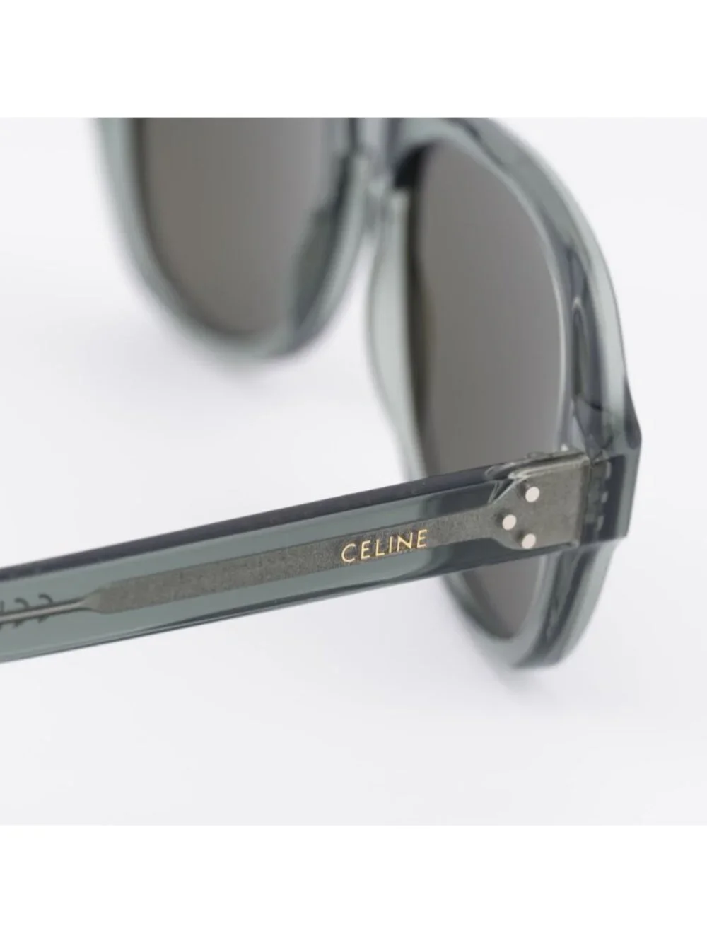 Celine CL40298I 93E Sunglasses Green Aviator Frame, Brown Lenses